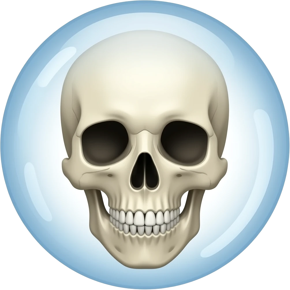 Skull in a bubble emoji