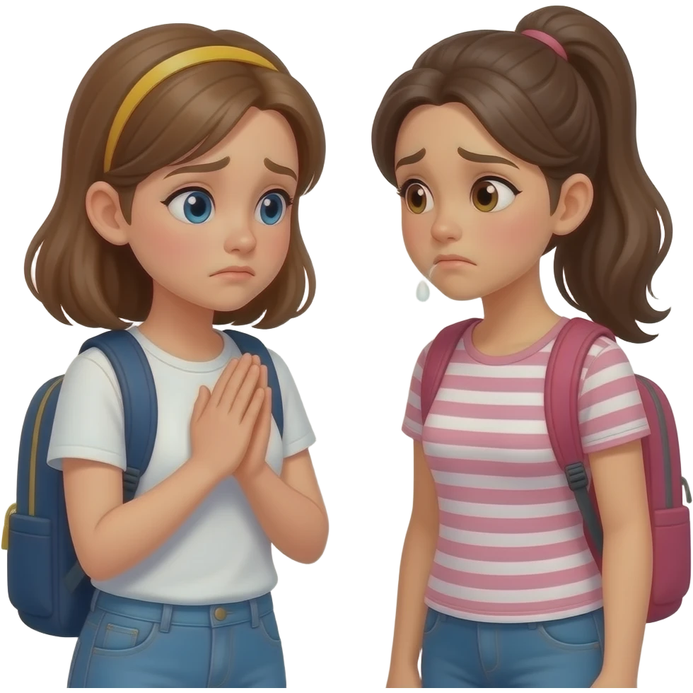 a girl pleading another girl to be my firend emoji