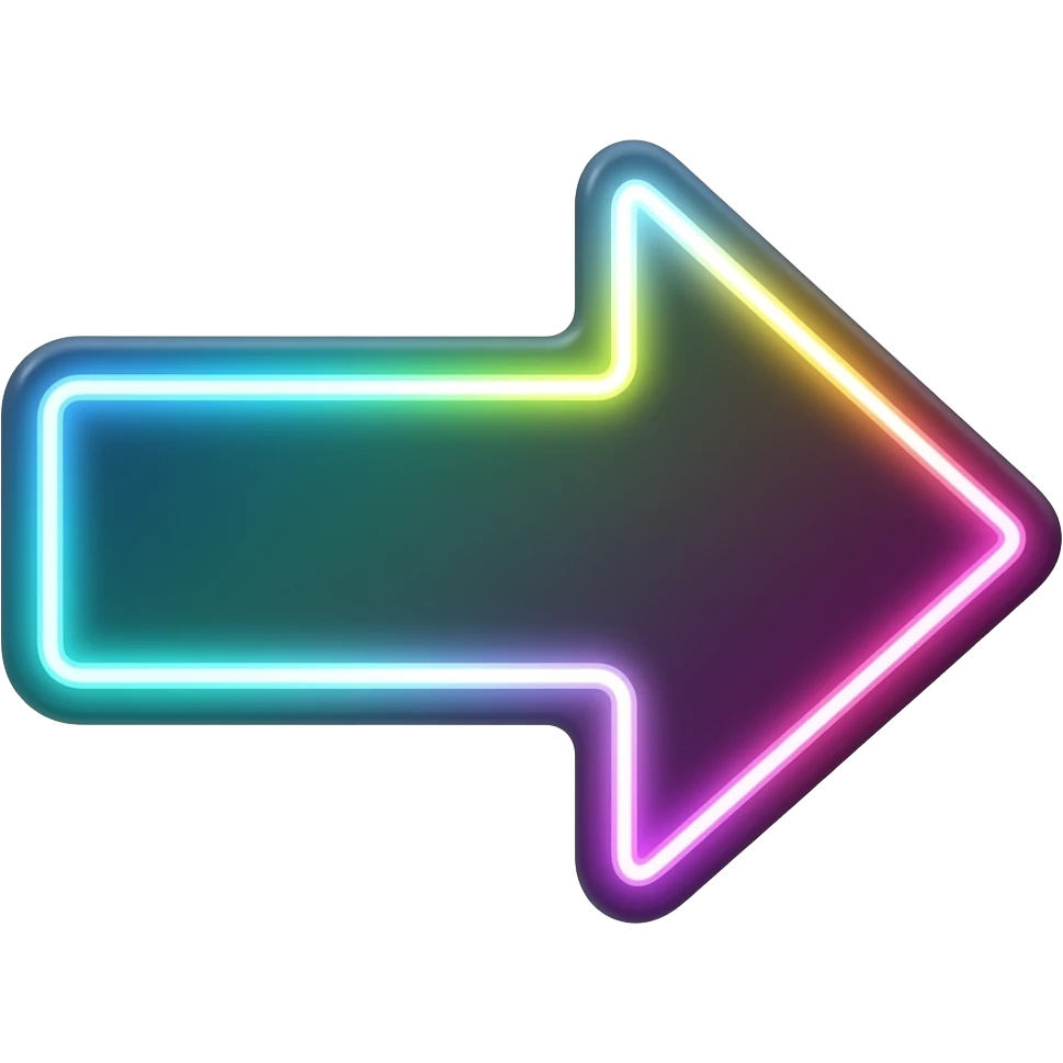animated neon rgb glow arrow, pointing right emoji