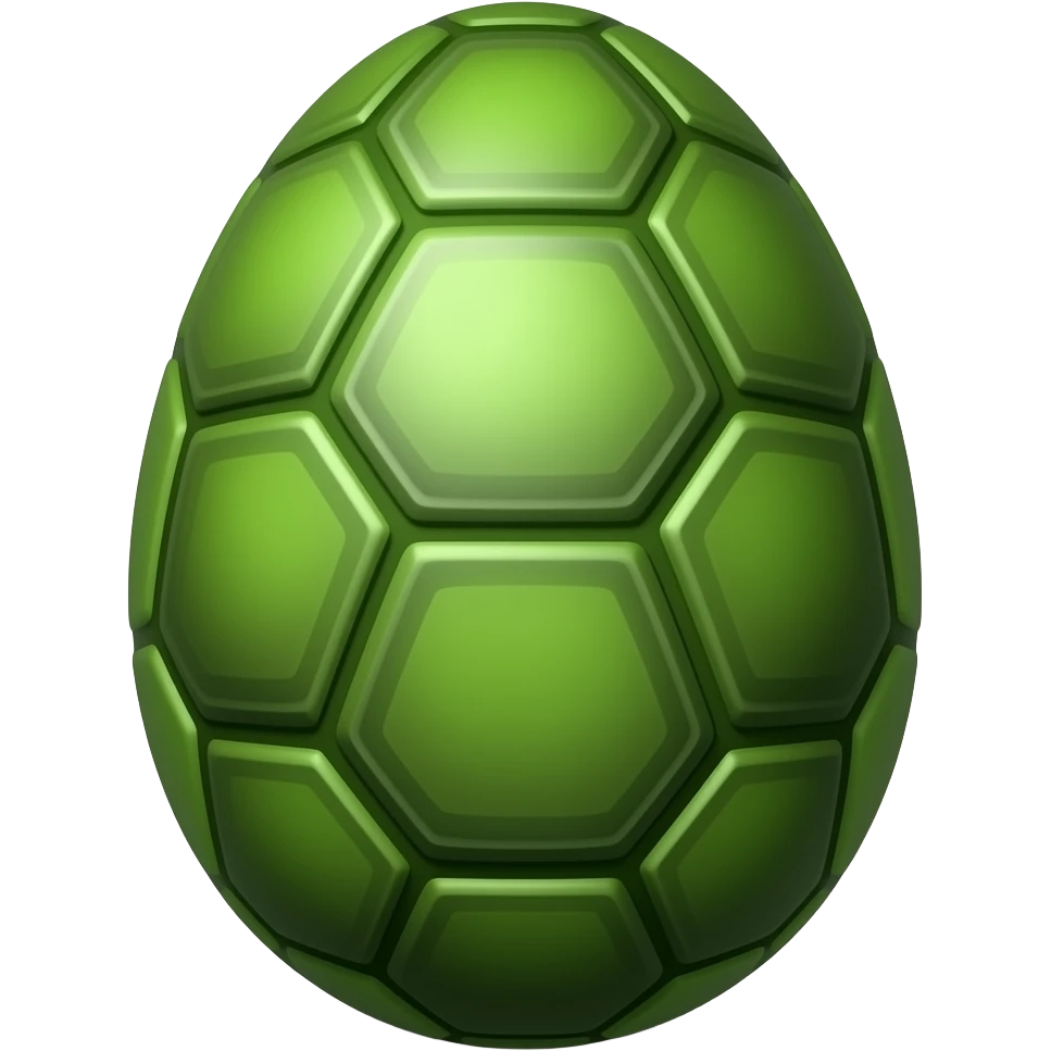 green turtle shell textured egg emoji