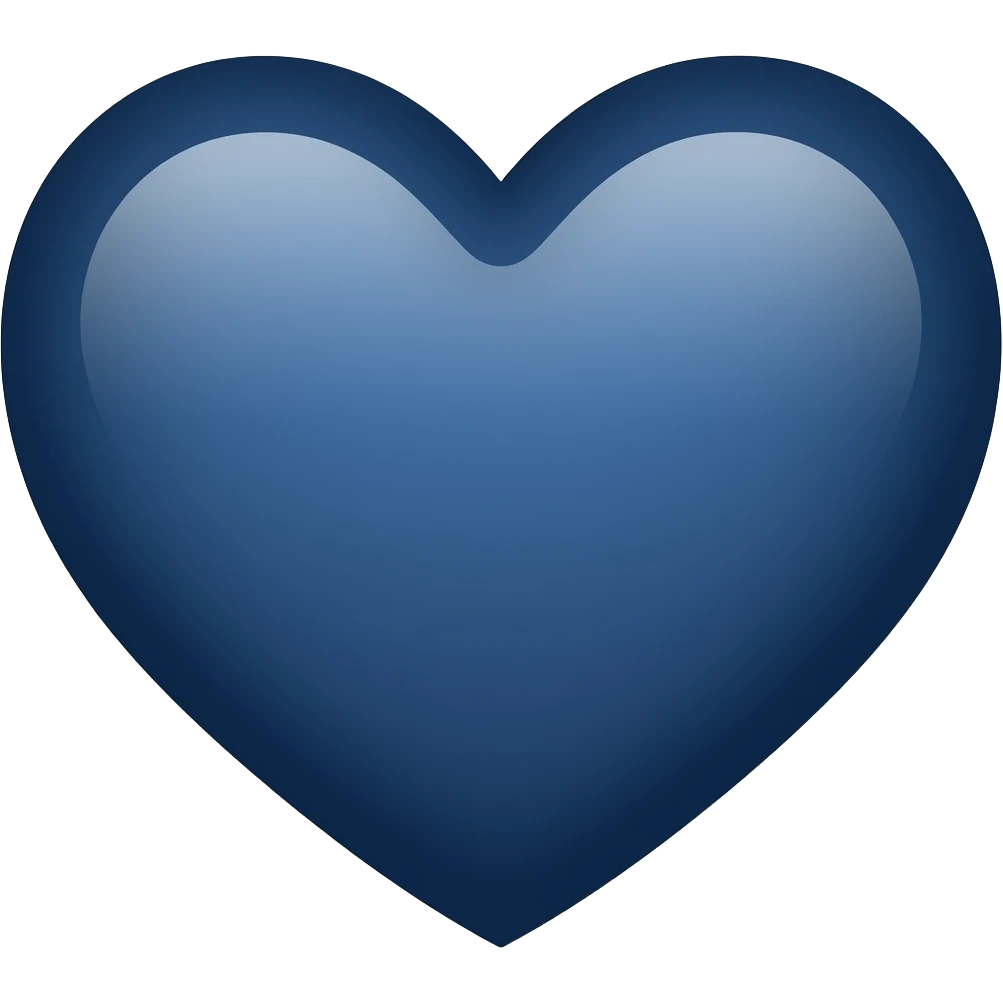 Me puedes crear un corazón azul marino emoji