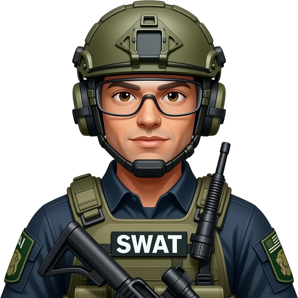 A swat guy that is happy emoji