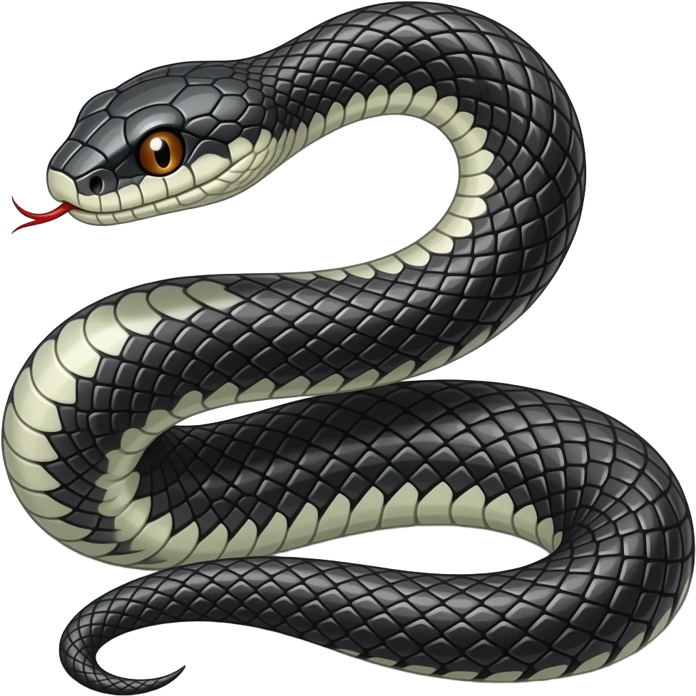 black cobra snake emoji