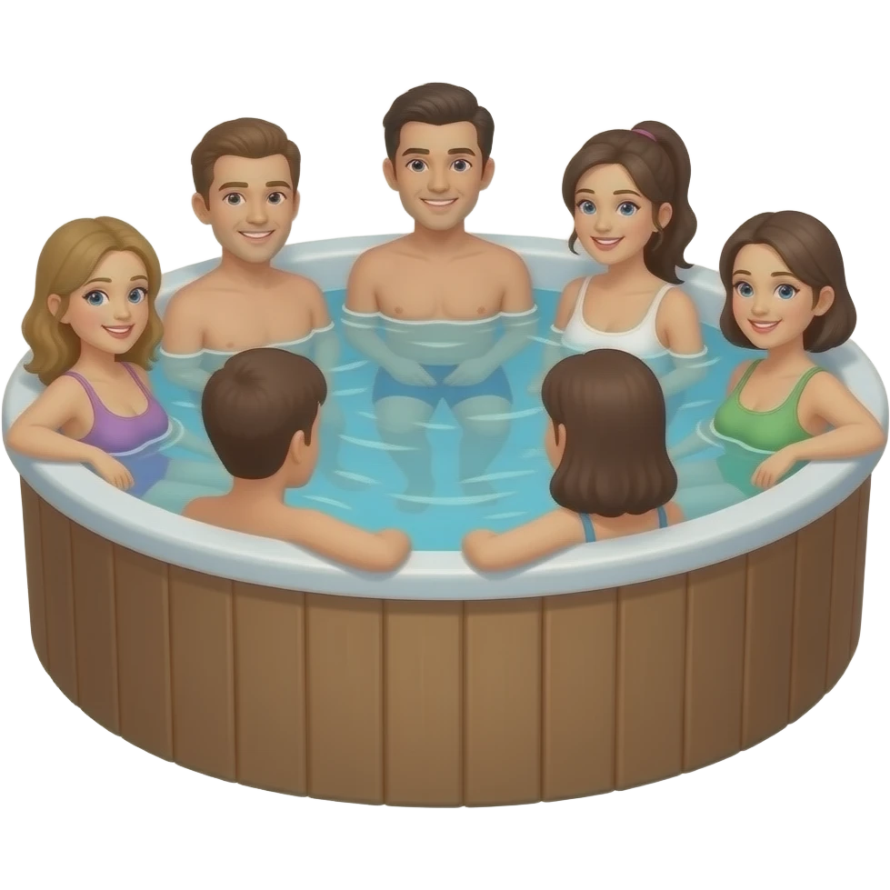 Lots of People in hot tub emoji