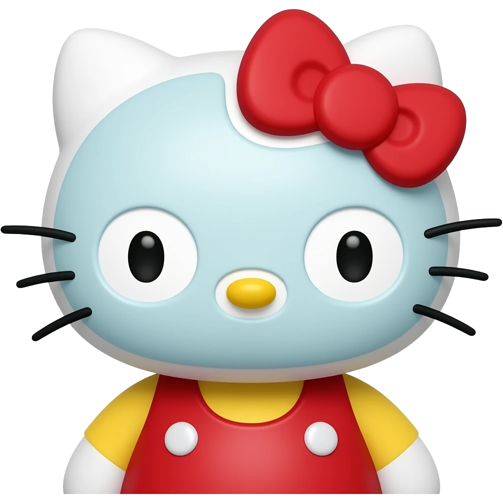 Hello Kitty wearing a face pack ( clothes are red ) emoji