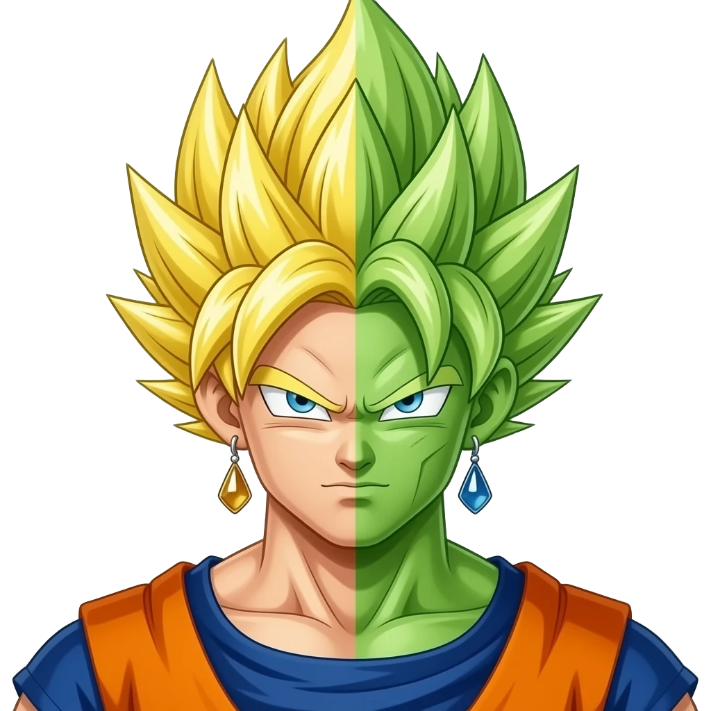 Vegito and broly potara fusion emoji
