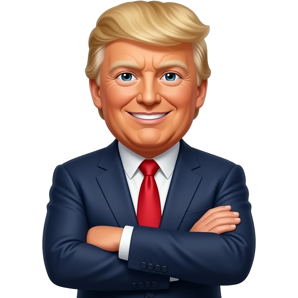 Donald Trump smiling confidently While crossing his arms emoji