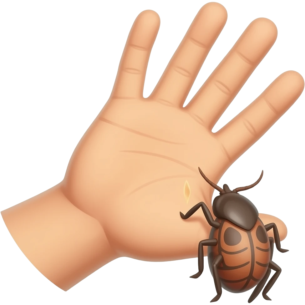 Клещ кусает  руку emoji