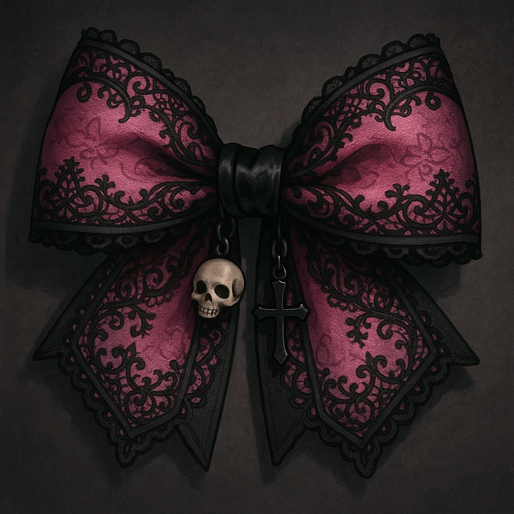 goth pink bow emoji