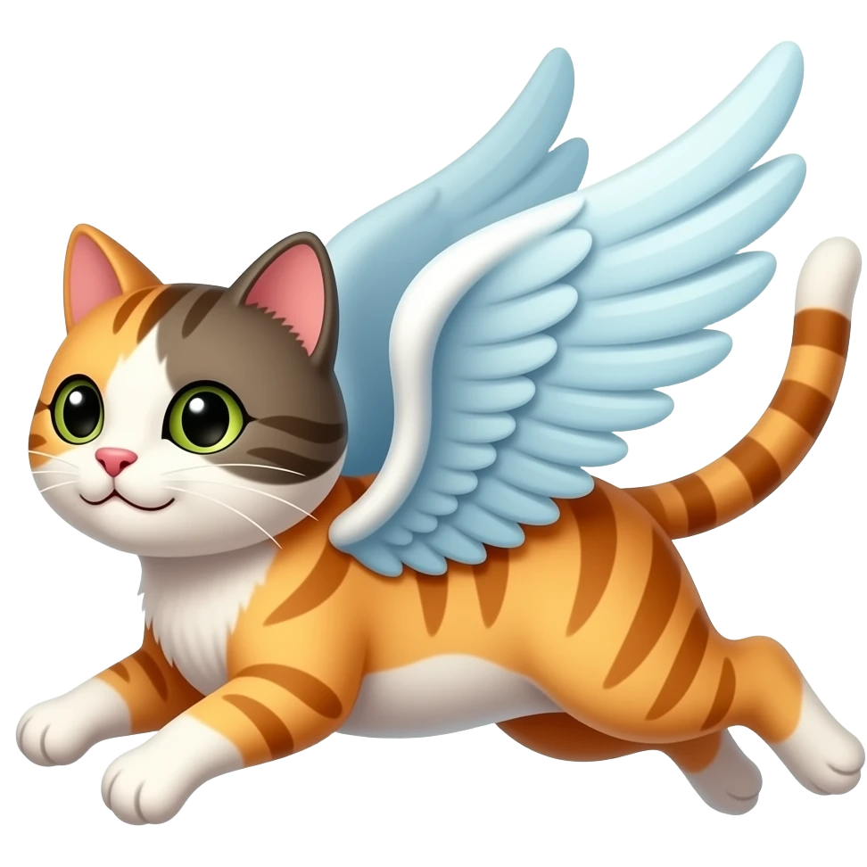 En flygande katt med vingar emoji