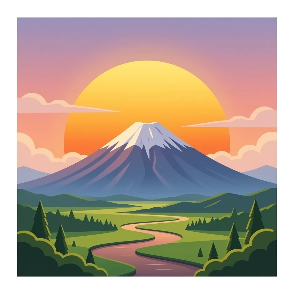 batur volcano sunrise png emoji