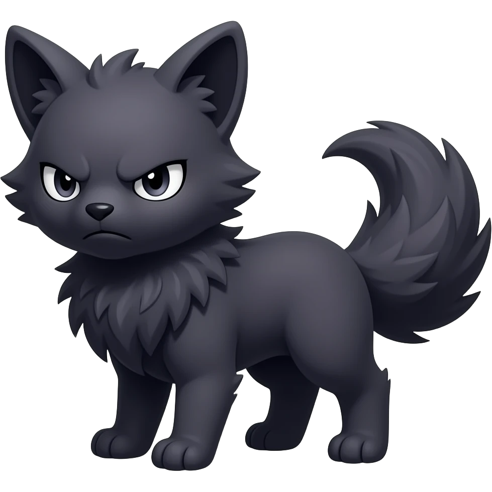 Dark Edgy Cool Shy Grumpy Fluffy FurSona Fakemon Full Body emoji