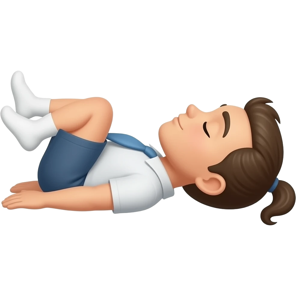 knees up 45 degree, lying on back. form side emoji