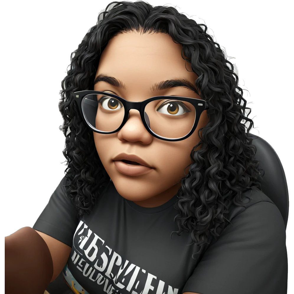 girl in glasses indoors emoji