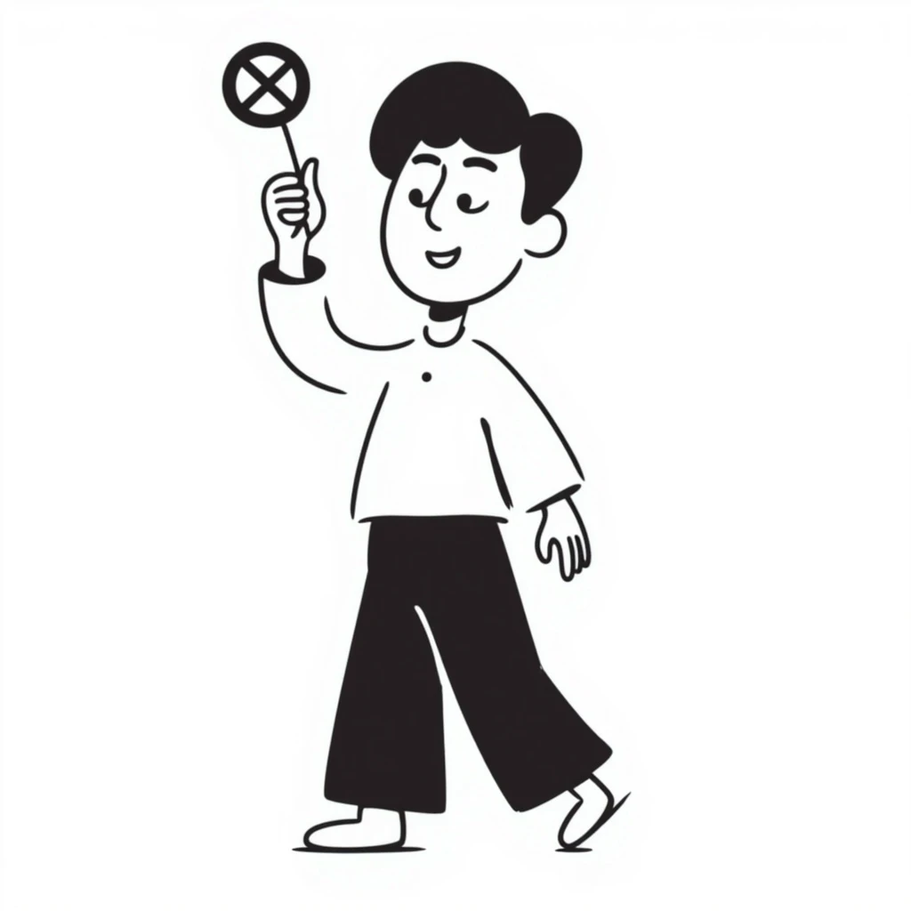 A white man showing a prohibition sign emoji