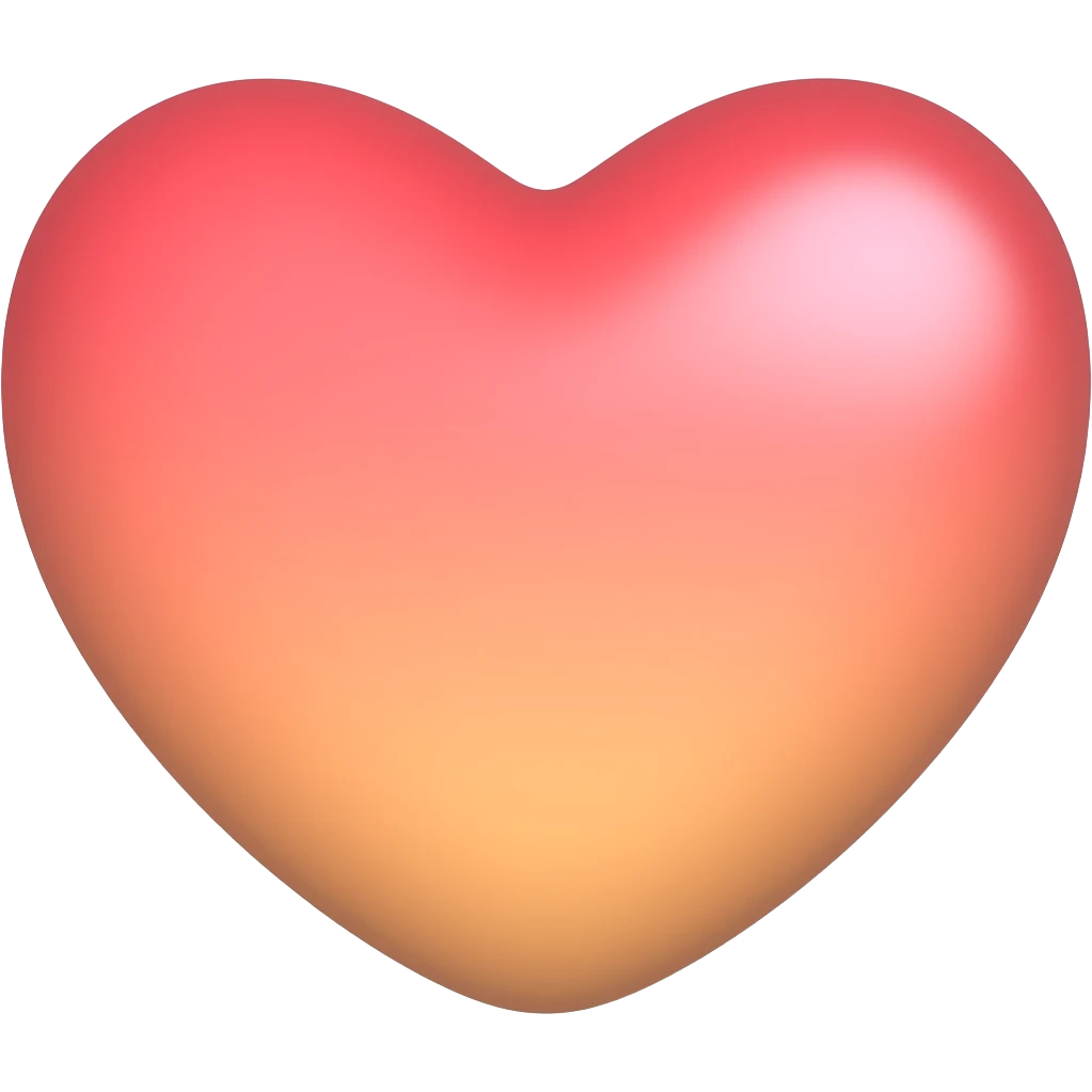 Pastel red-to-orange-gradient heart emoji