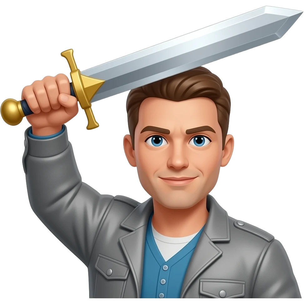 Поднимает меч emoji