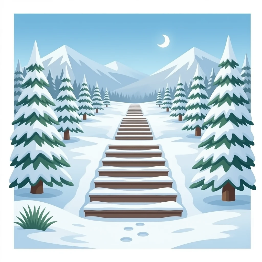 snowy steps emoji