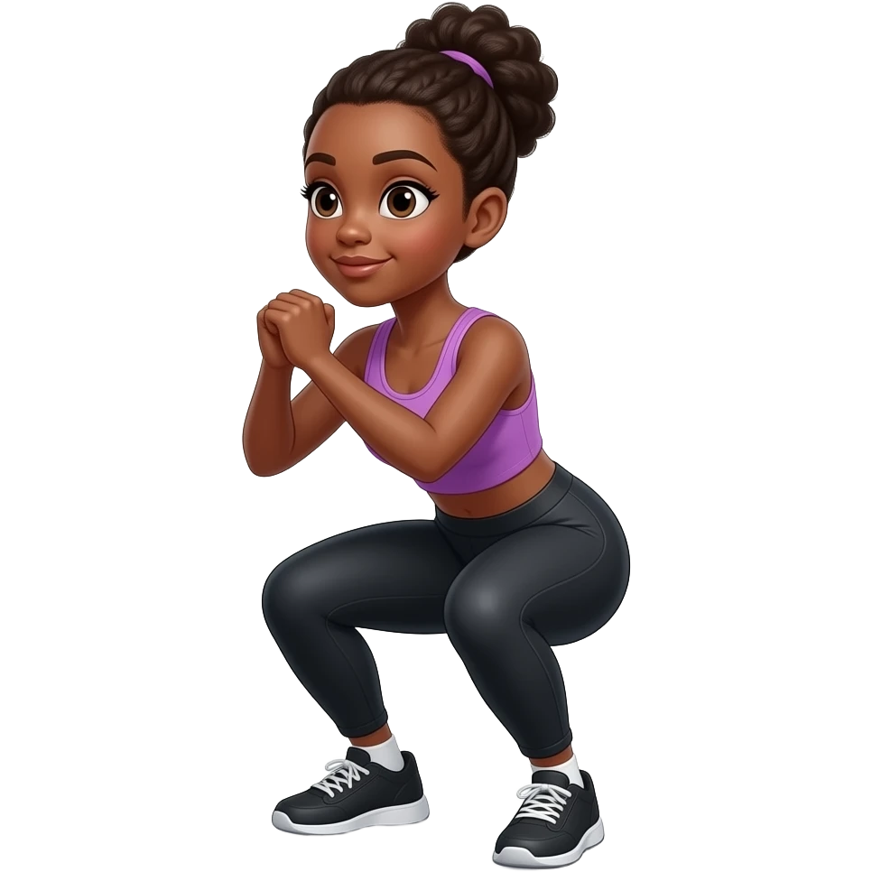 Black girl doing squats emoji