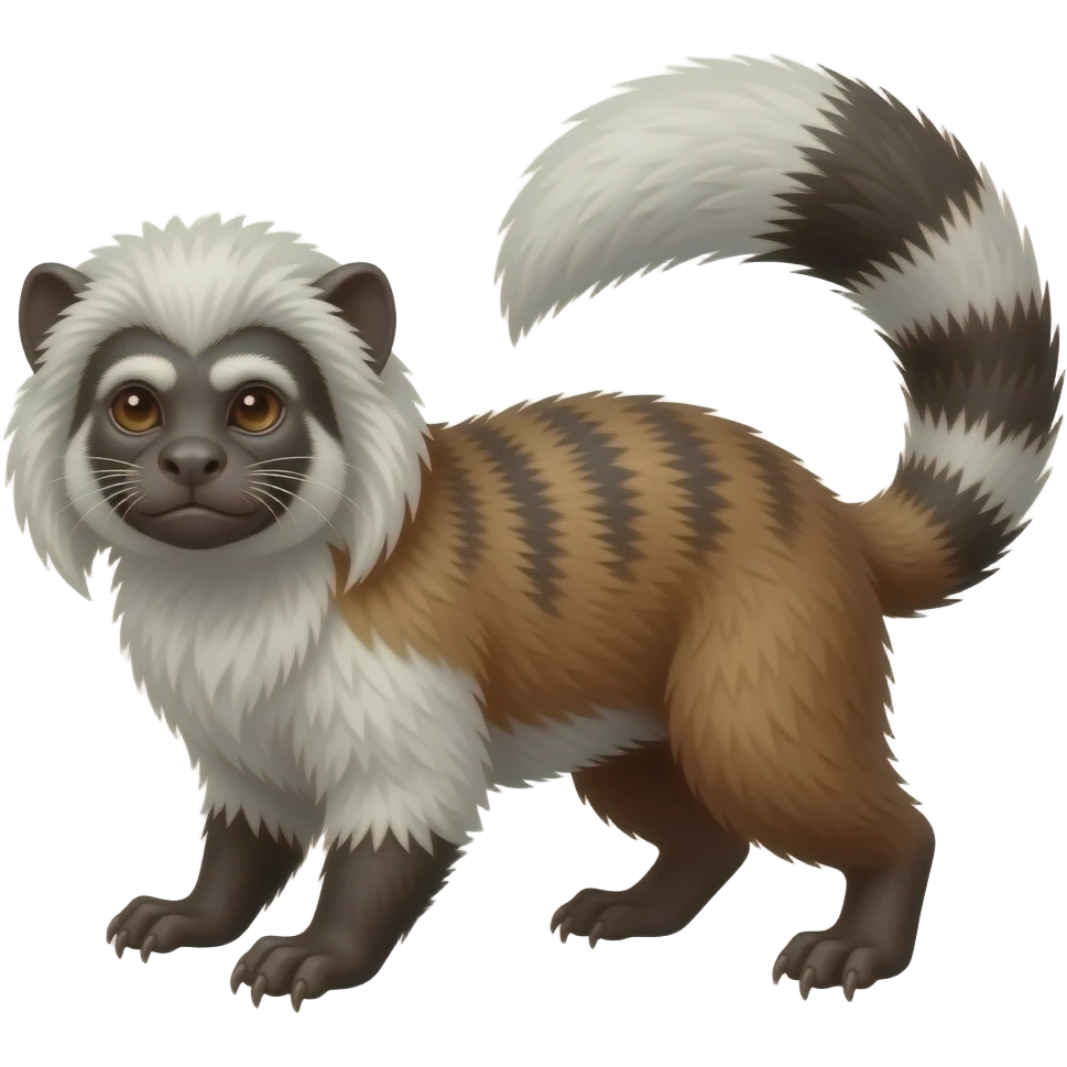 Cotton-top-Tamarin-Cacomistle-Weasel-Mustelid-Civet-Genet-Furret-Hybrid emoji