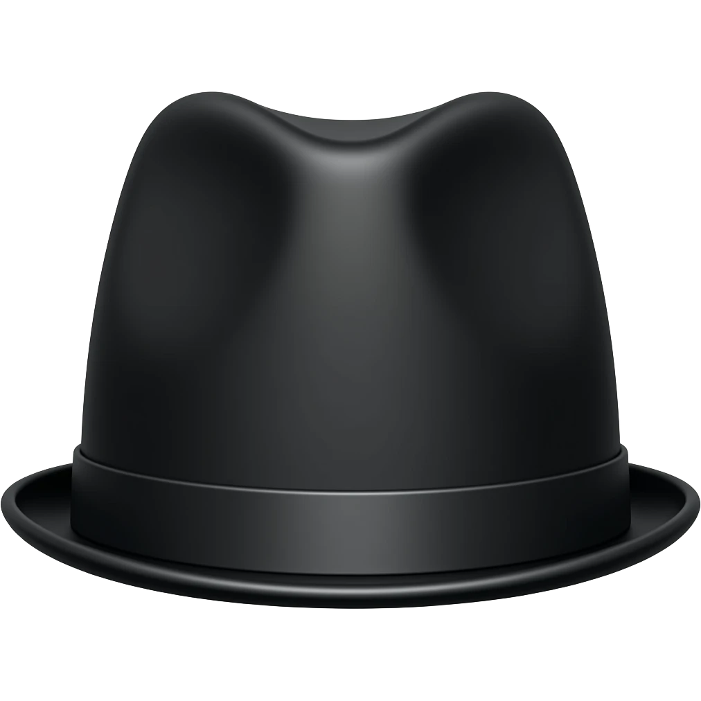 black flat pork pie hat emoji
