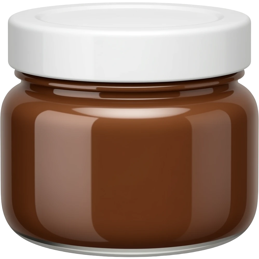 chocolate spread jar, no logo, white lid emoji