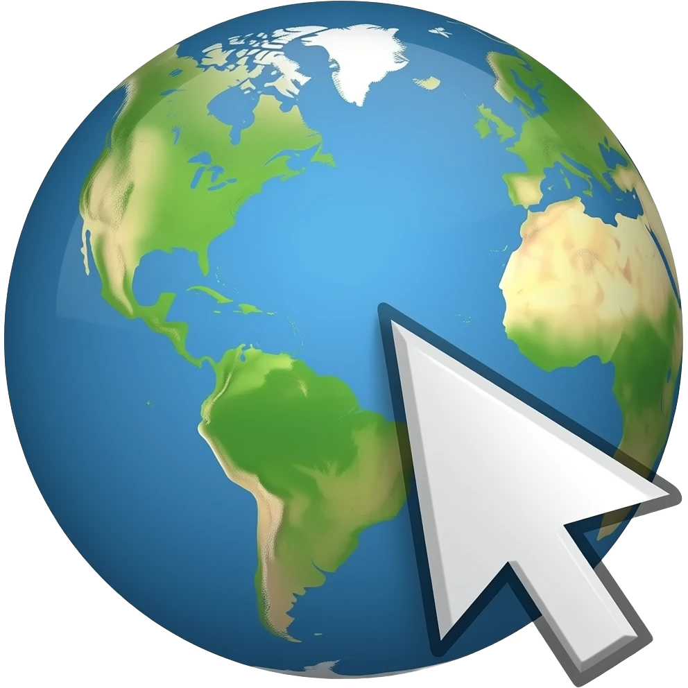 google earth with arrow emoji