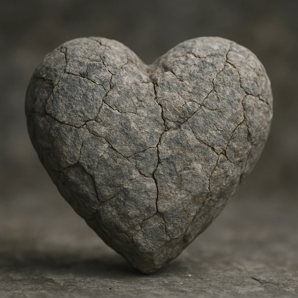 a heart made of stone with realistic texture emoji