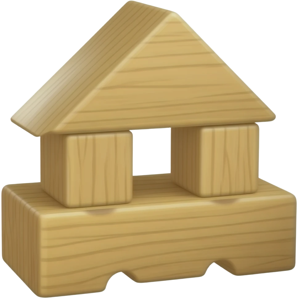 Wooden toy blocks emoji