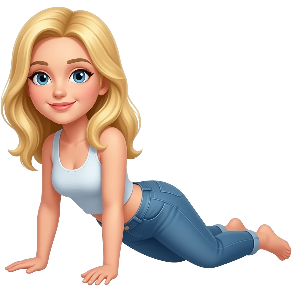 blonde woman on all fours emoji