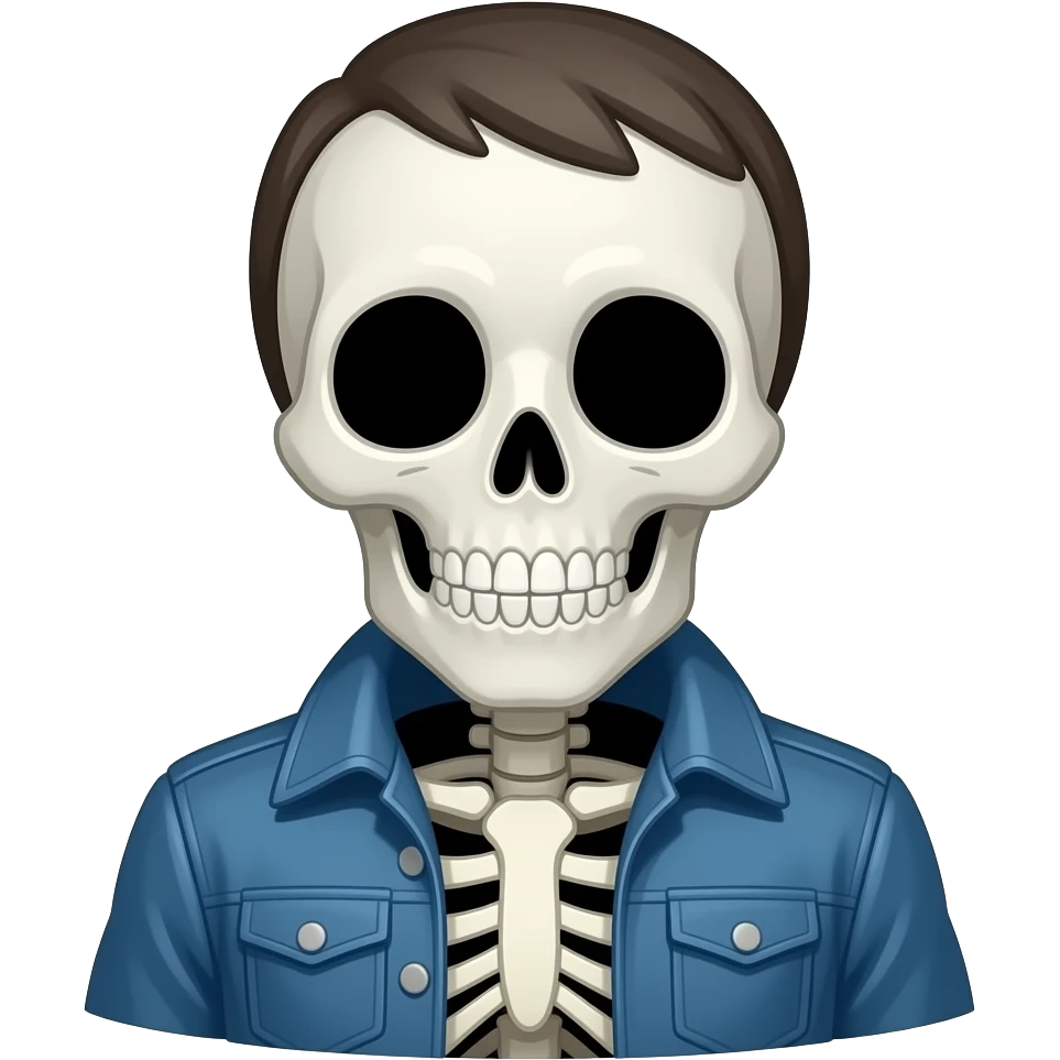 Sans from Undertale, skeleton character with blue jacket emoji