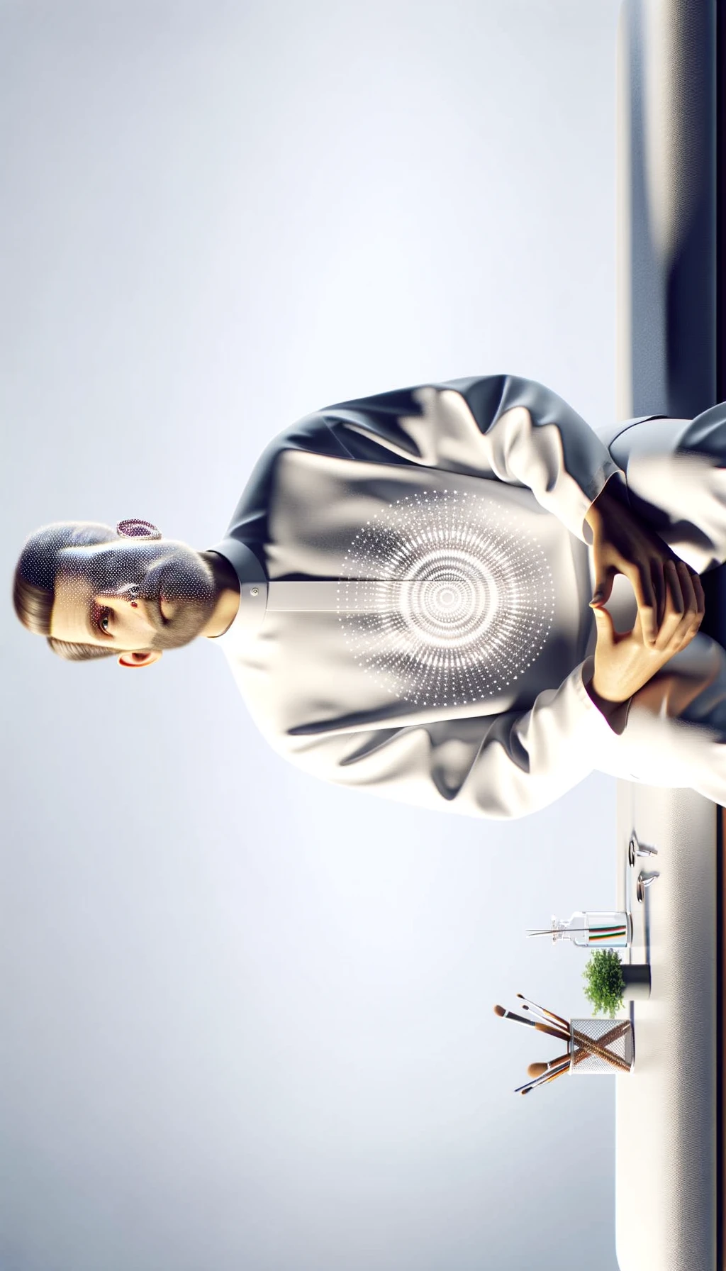CORPO UMANO ANATOMICO seduto su un lettino da fisioterapista, davanti a lui c'è un uomo in camice bianco di spalle all'inquadratura SFONDO CHIARO NEUTRO, IPERREALISTICO 4K emoji
