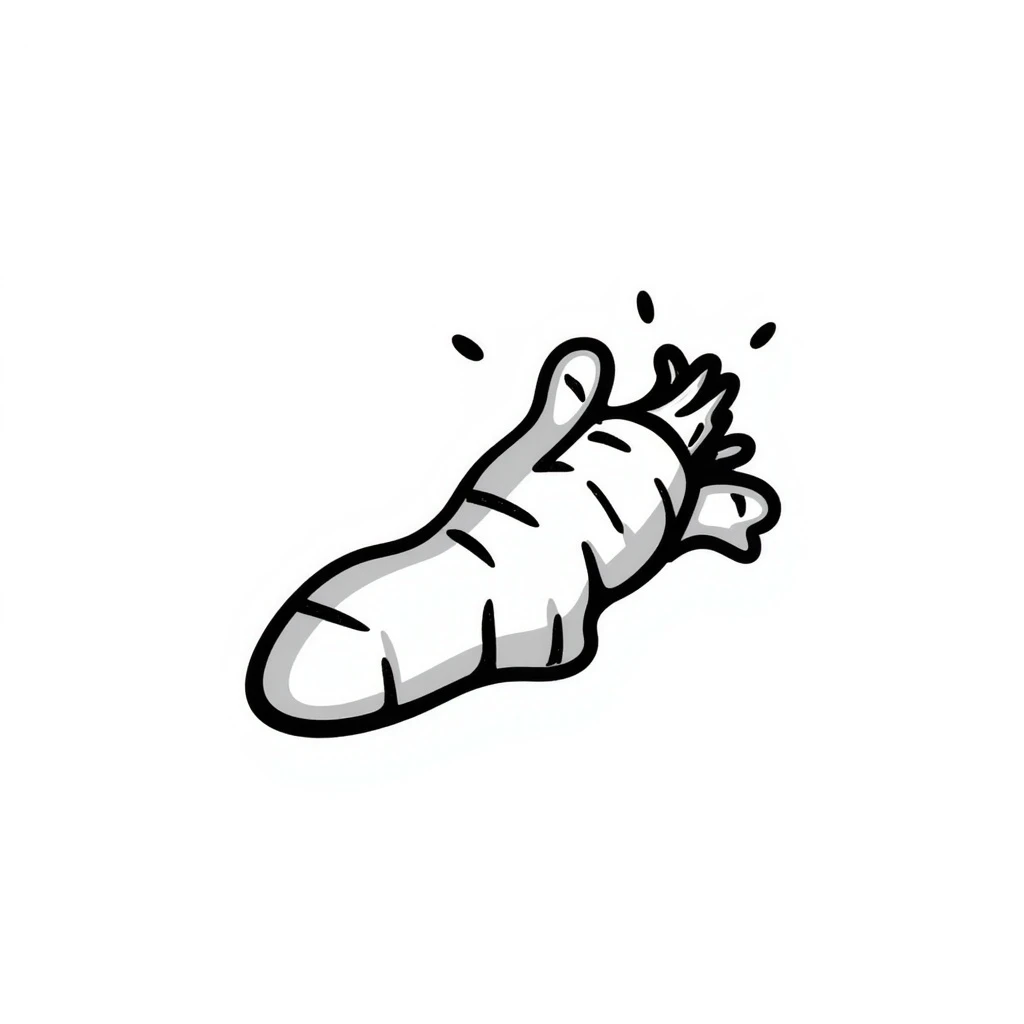 hand drawn doodle style ginger root emoji