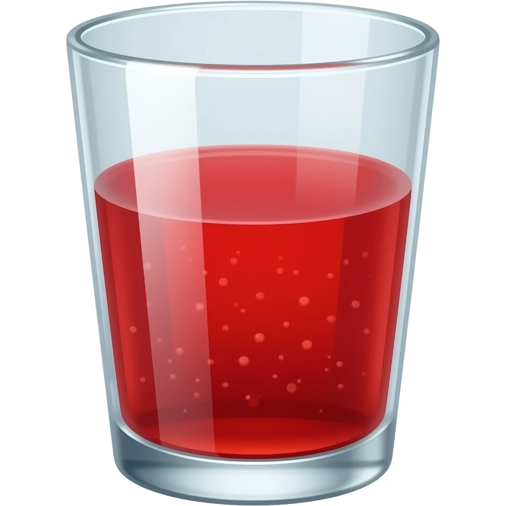 vibrant red drink in glass emoji
