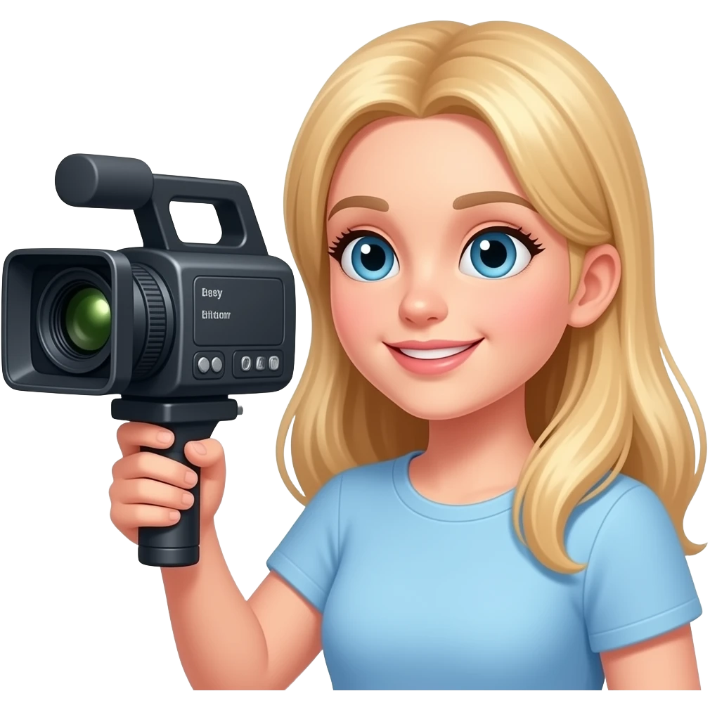 quiero una chica blanca rubia​ que aparezca con uva camara de televisión emoji