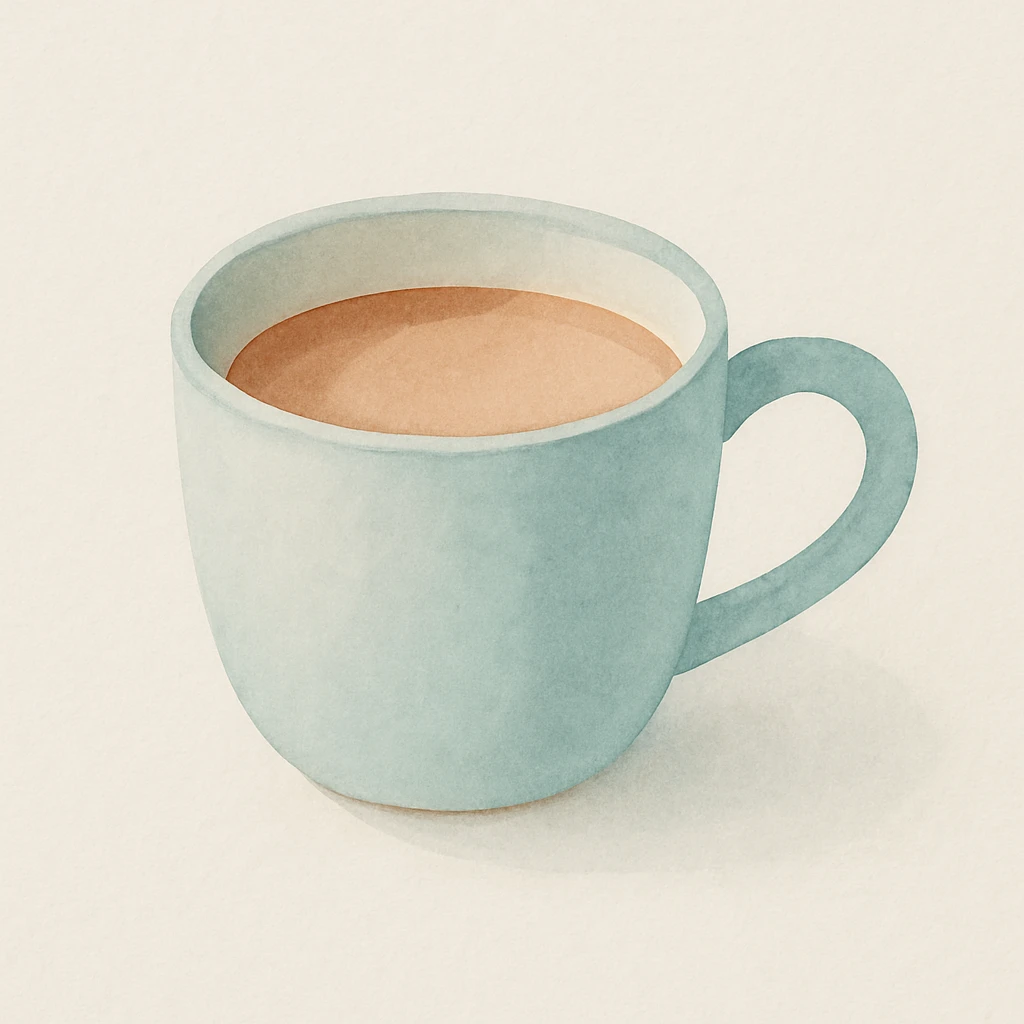 coffee cup watercolor art style emoji