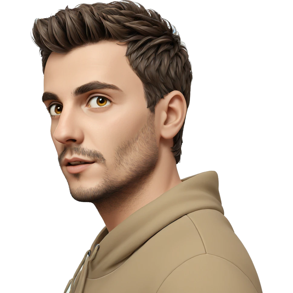 realistic portrait of bearded boy emoji