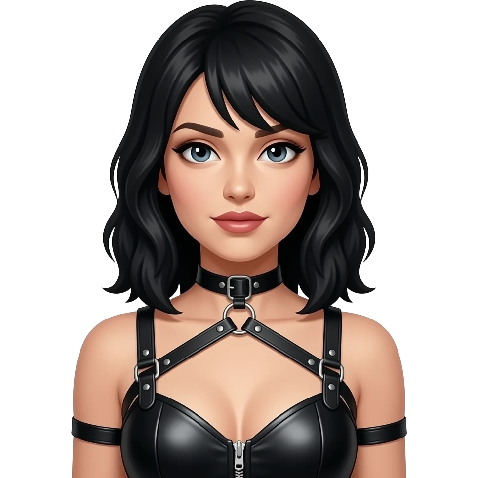 Women black hair bdsm Bolero straightjacket emoji
