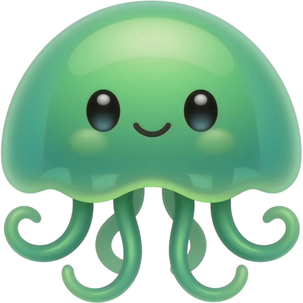 Kawaii medusa verde emoji