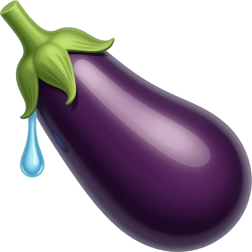 Egg plant drip out tip emoji