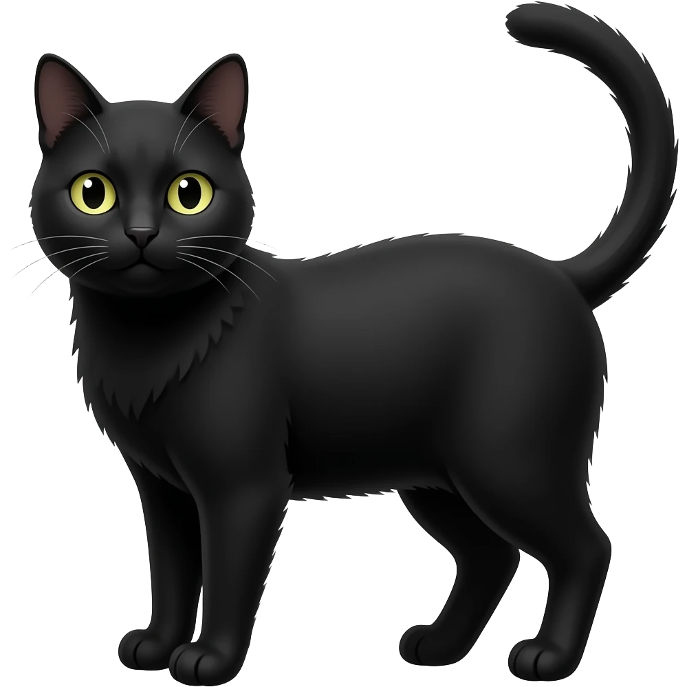 Gazing Black cat emoji
