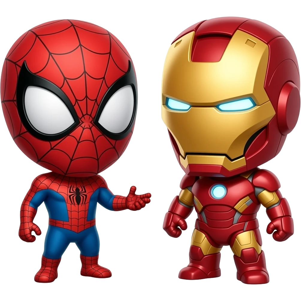 Spiderman meeting ironman emoji