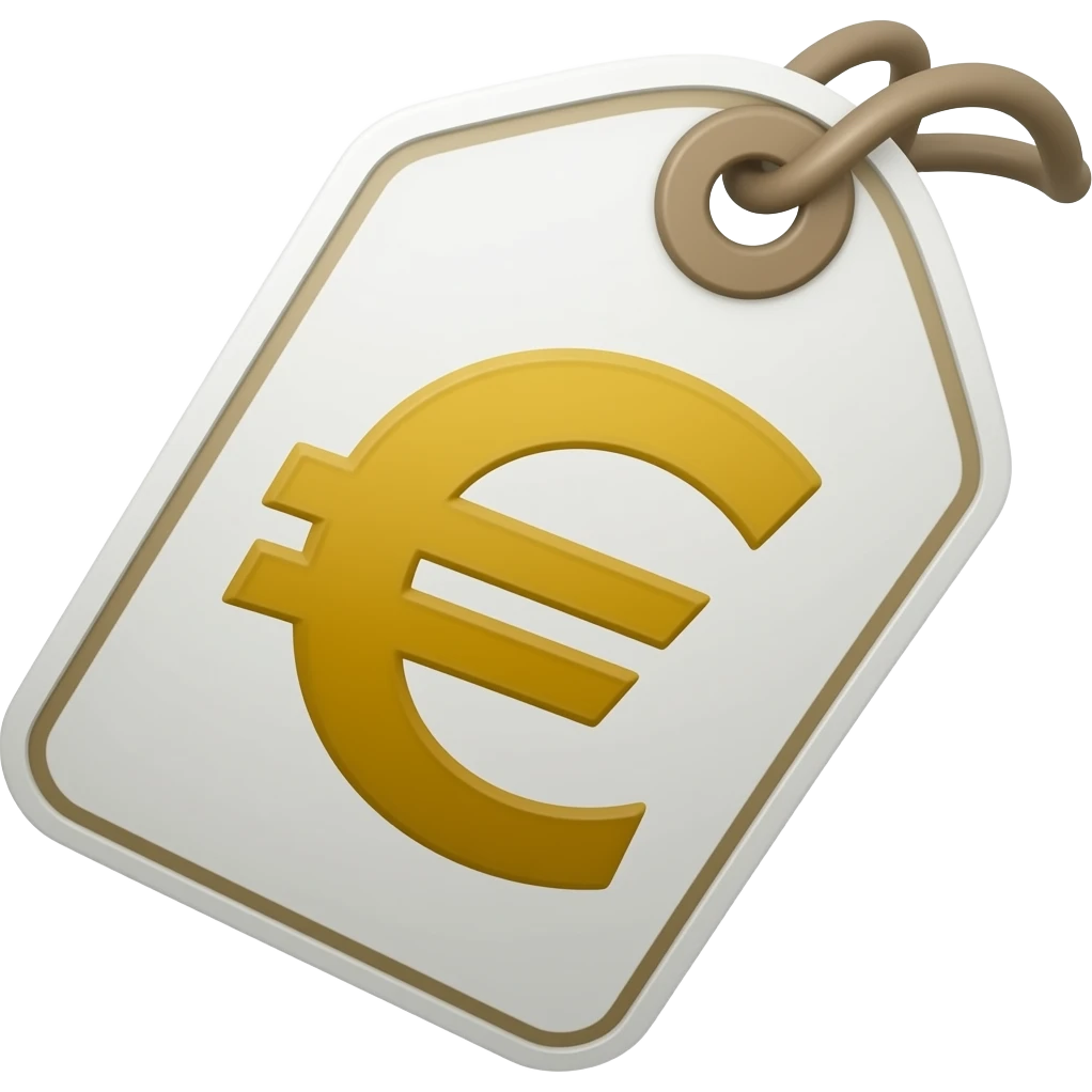 price tag with euro sign emoji