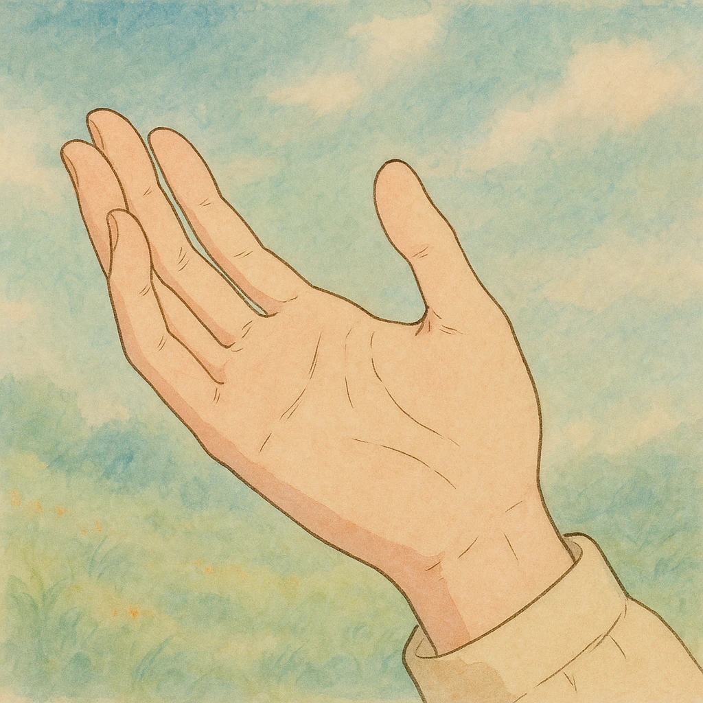 a hand emoji