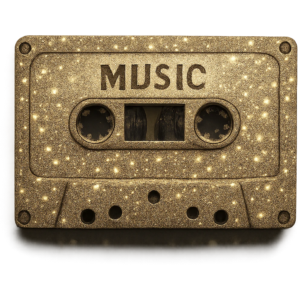 sparkling music cassette emoji
