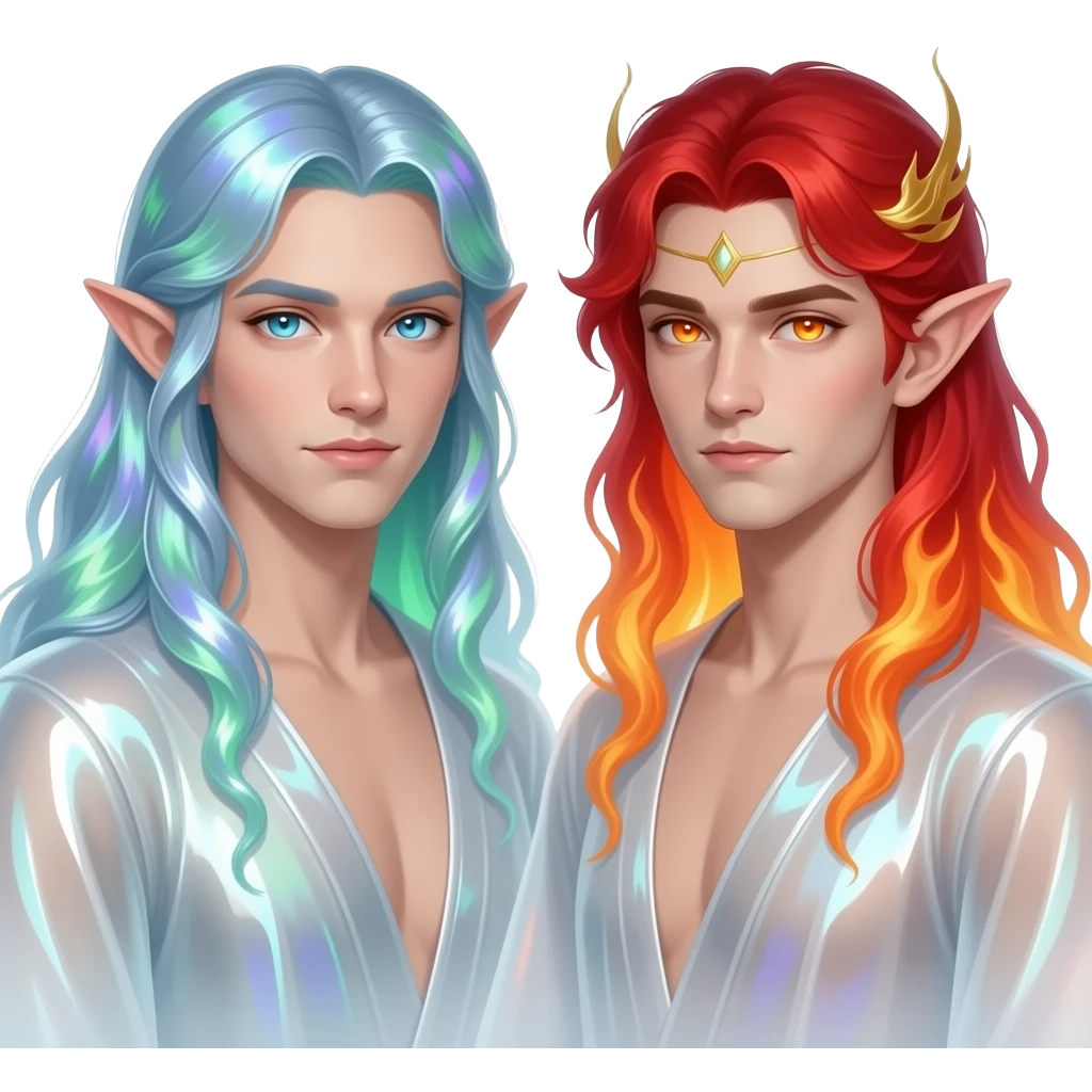 Elfen paar. Zijn als water en vuut emoji