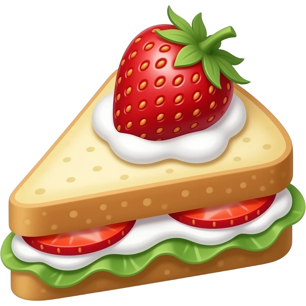only strawberry and cream sando no cabbage split in triangle emoji
