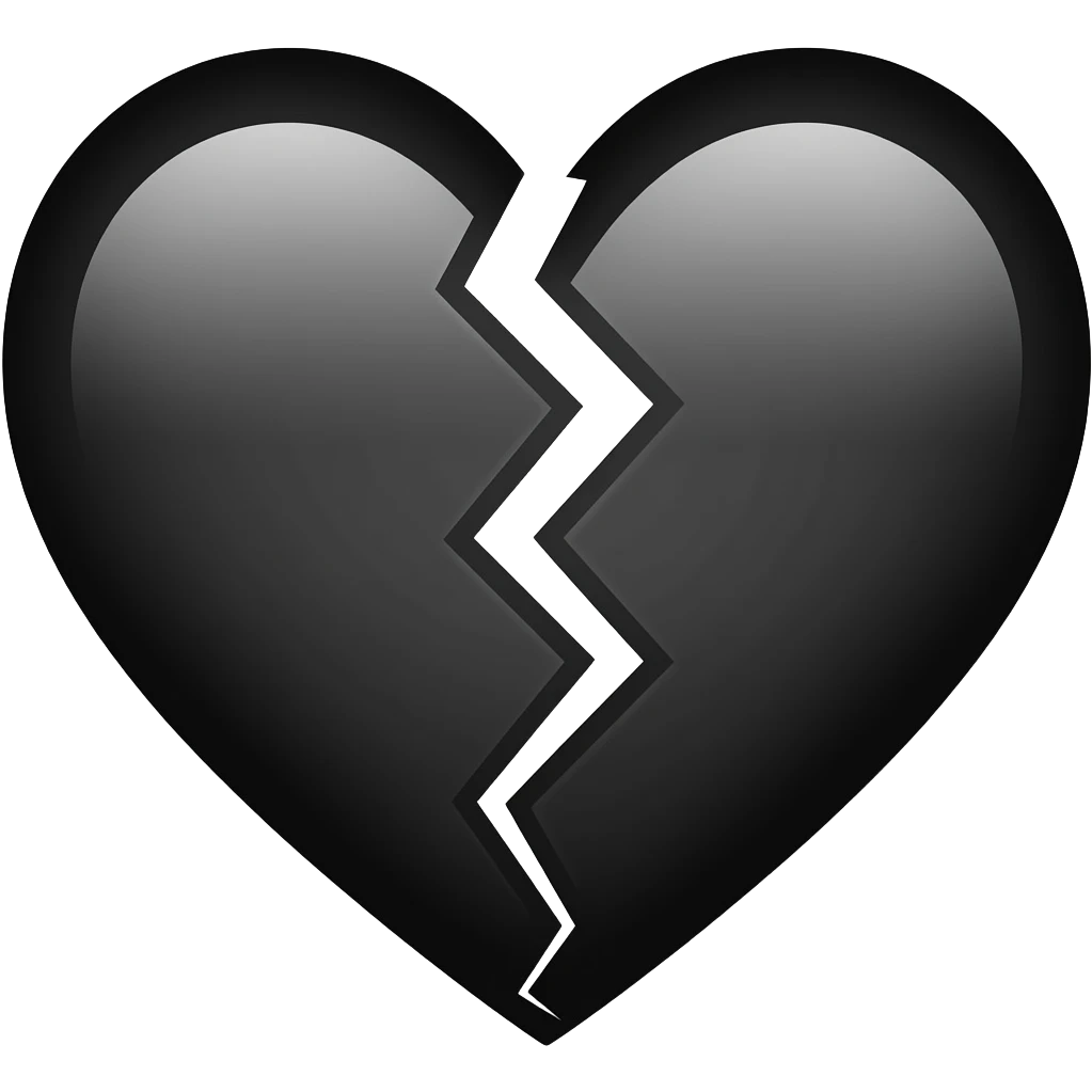 Emoji de corazón negro roto emoji