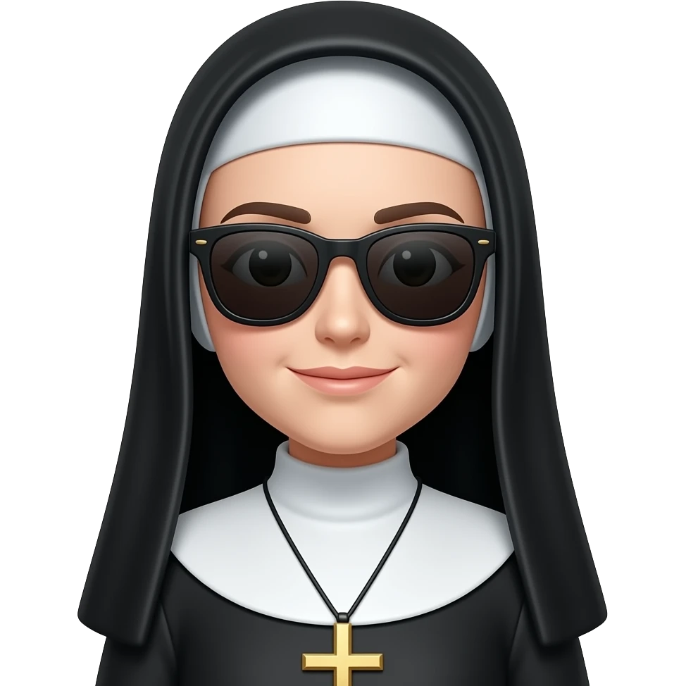 Nun with sunglasses emoji