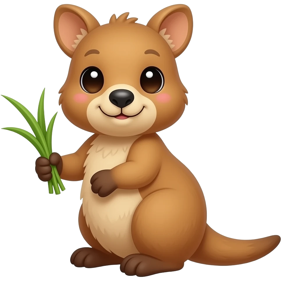 The quokka holding the grass. cutty. emoji